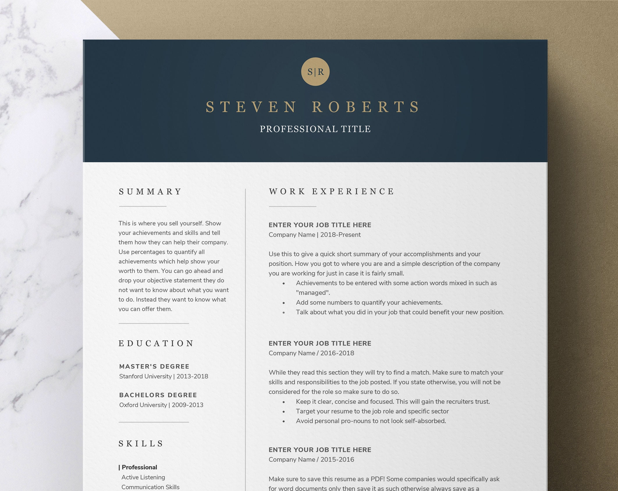 Sample Resume for Bridal Shop Owner Modern Executive Resume Template Professional Resume – Etsy