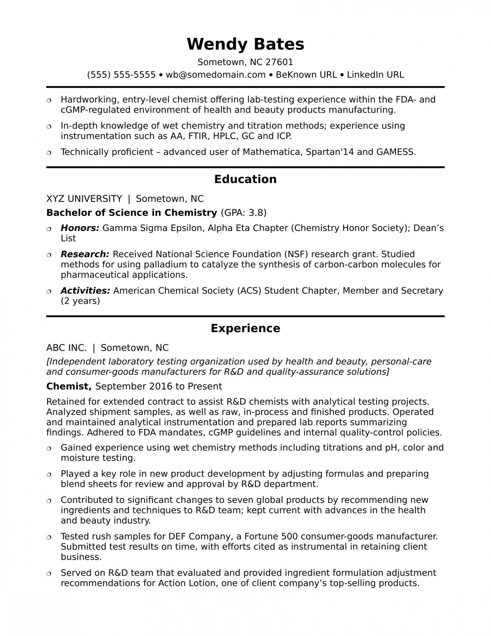 Sample Resume for Bsc Biochemistry Freshers 11 Resume format for Bsc Chemistry Freshers Job Resume Samples …