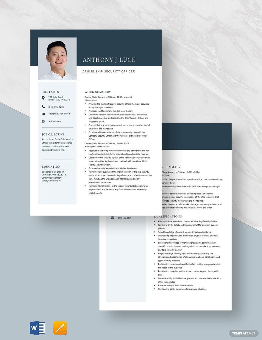 Sample Resume for Cruise Ship Nurse Free Free Cruise Ship Security Officer Resume Template – Word …