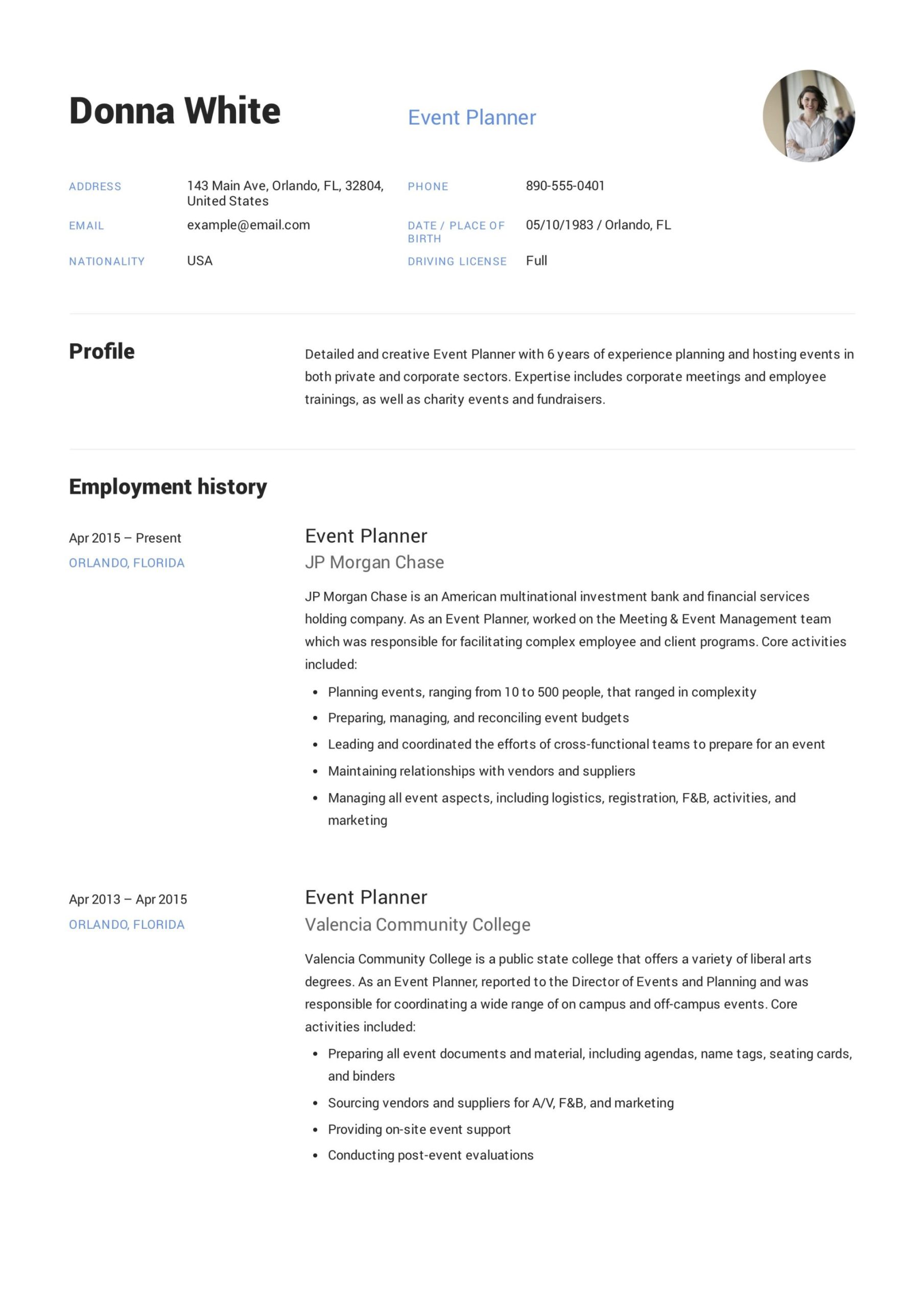 Sample Resume for event Planner assistant Guide: event Planner Resume 12 Templates Pdf 2022