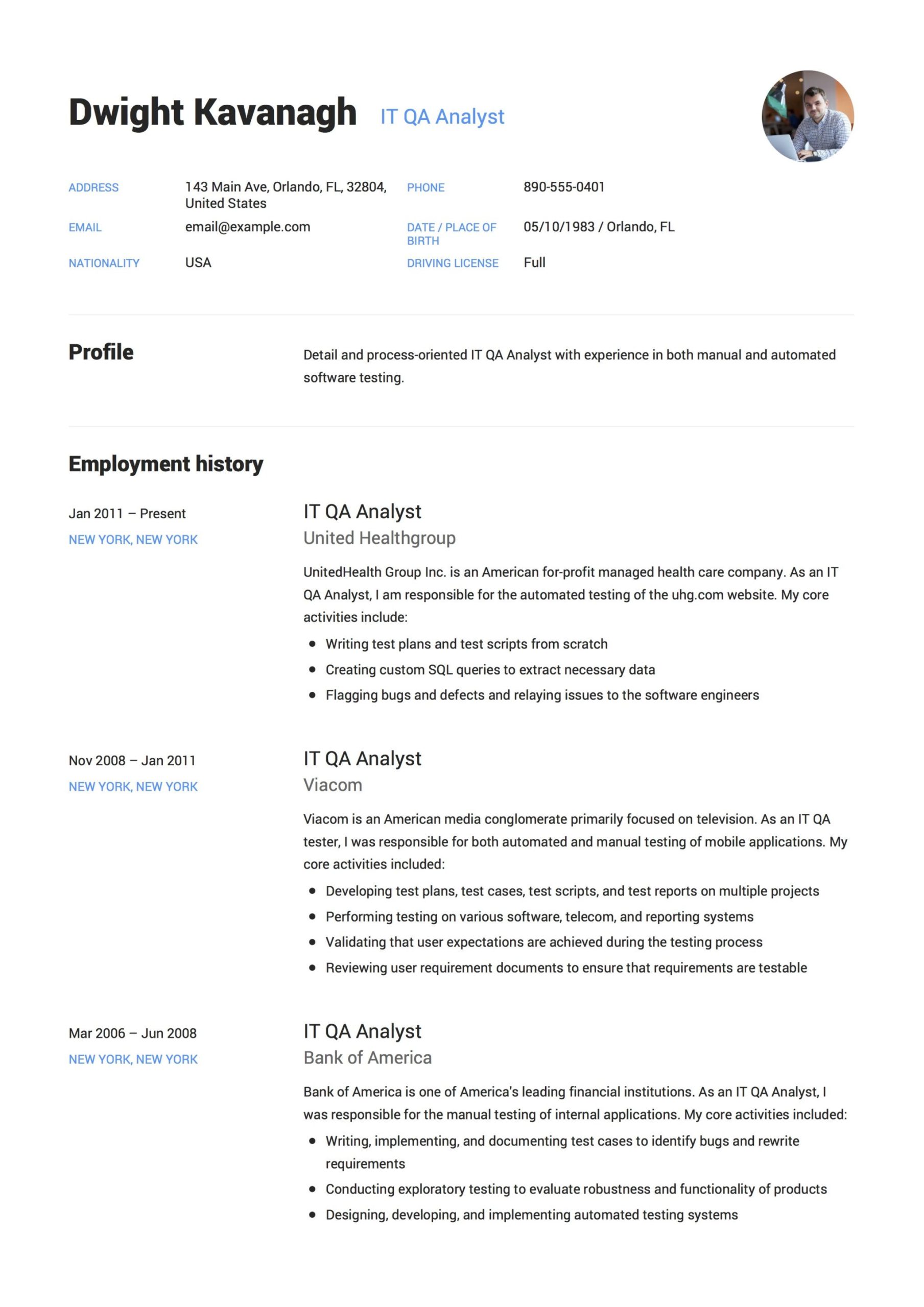 Sample Resume for Quality Analyst In Bpo It Qa Analyst Resume & Guide 14 Templates Free