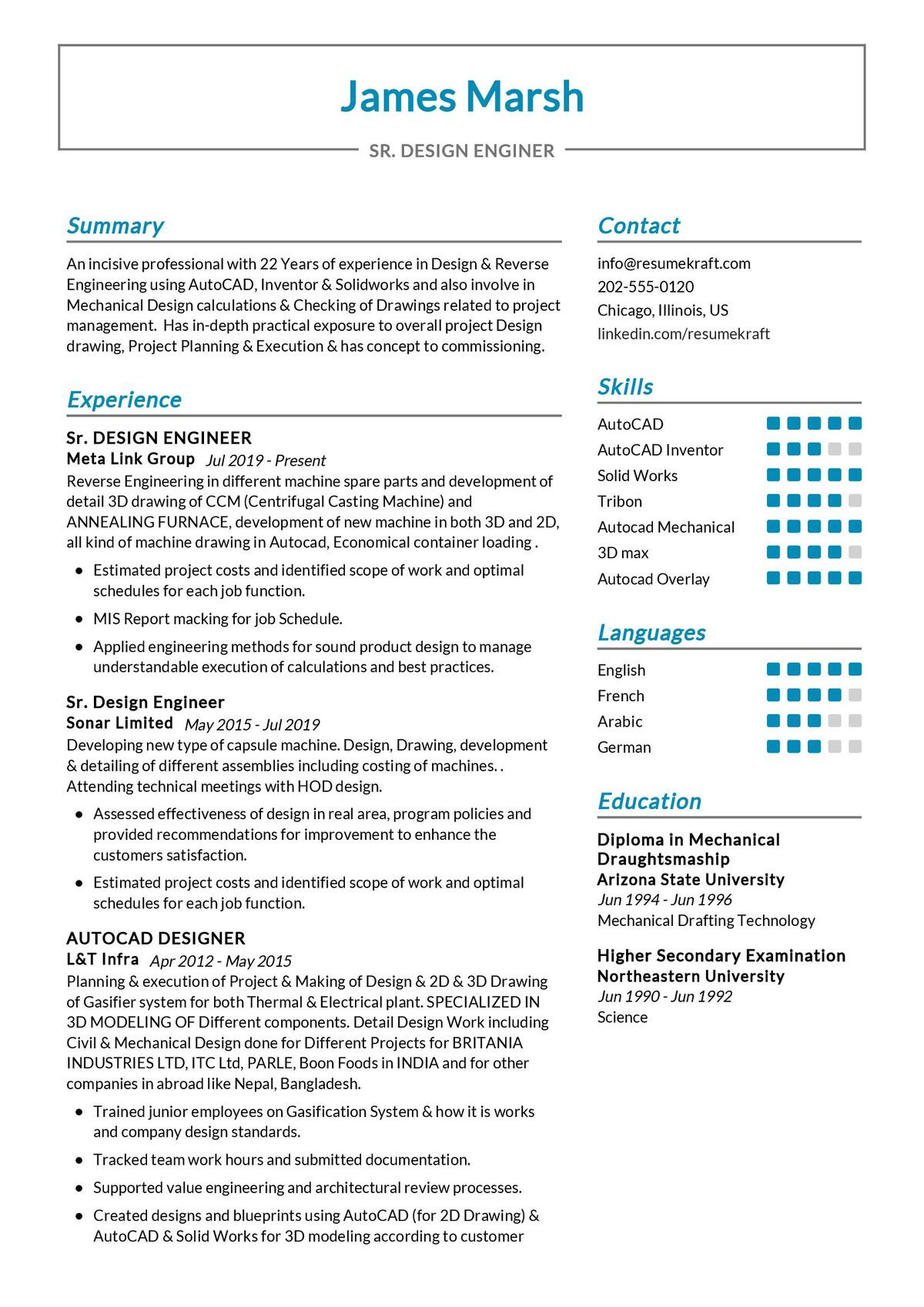 Design Engineer Resume Sample for Freshers Design Engineer Cv Example 2022 Writing Tips – Resumekraft