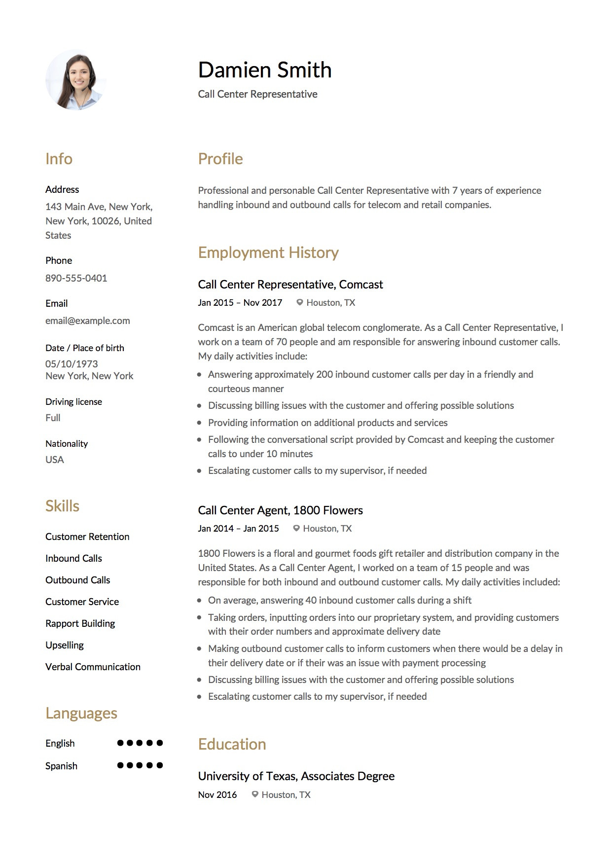 Free Sample Resume for Bpo Jobs Call Center Resume & Guide (lancarrezekiq 12 Free Downloads) 2022