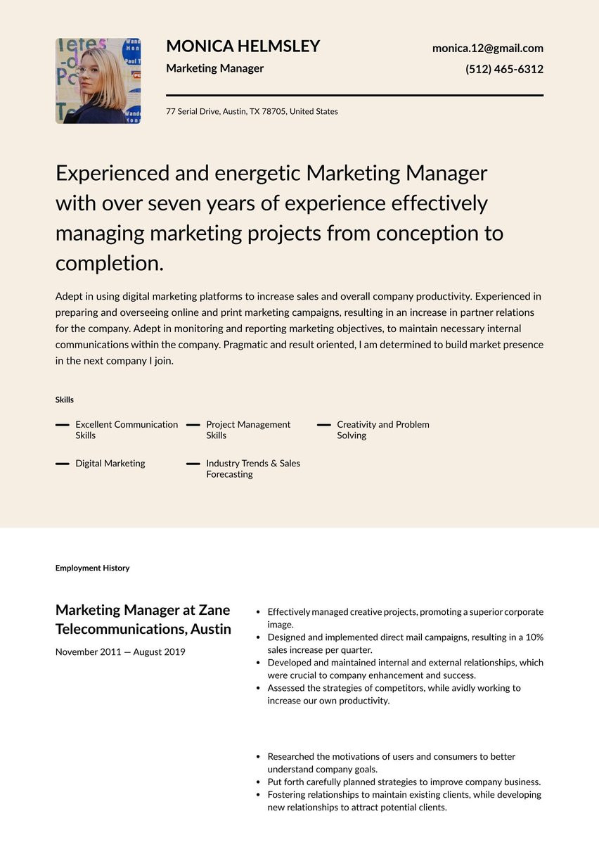 Inside Sales Direct Mail Sample Resume Sales Manager Resume Example & Writing Guide Â· Resume.io