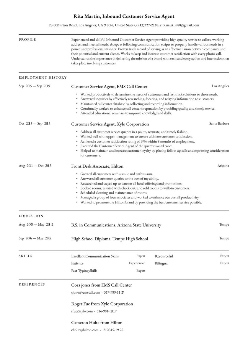 Resume Sample for Call Center Newbie Call Center Agent Resume Examples & Writing Tips 2022 (free Guide)