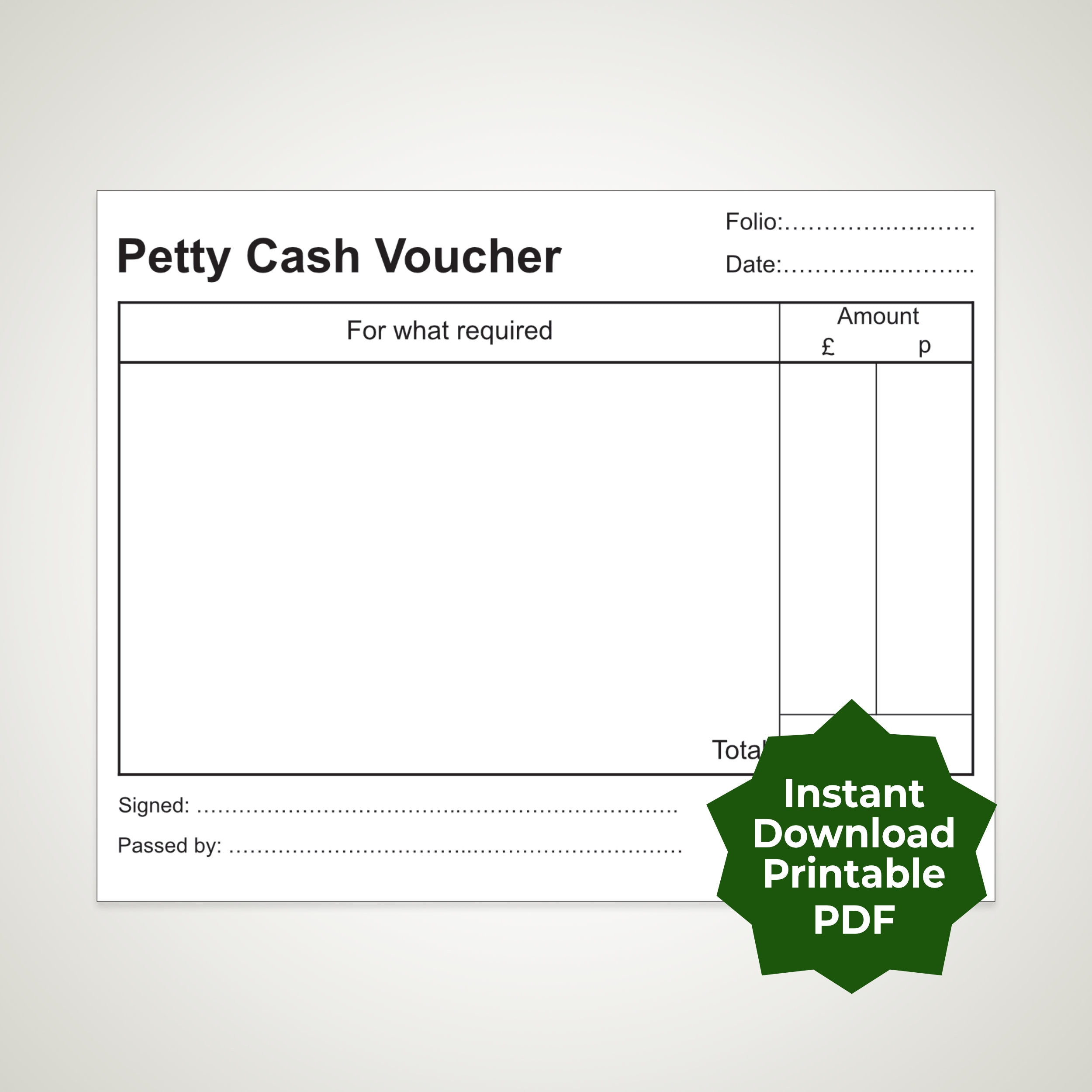 Sample About Petty Cash Voucher In the Resume Petty Cash Receipt – Etsy.de