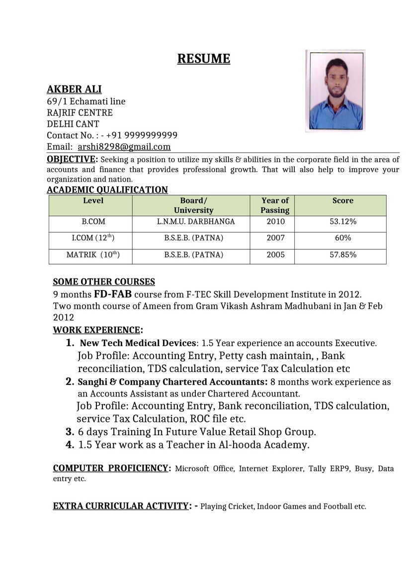 Sample Accountant Resume format In India 20lancarrezekiq Accountant Resume Cv format In Word (.docx) Free Download