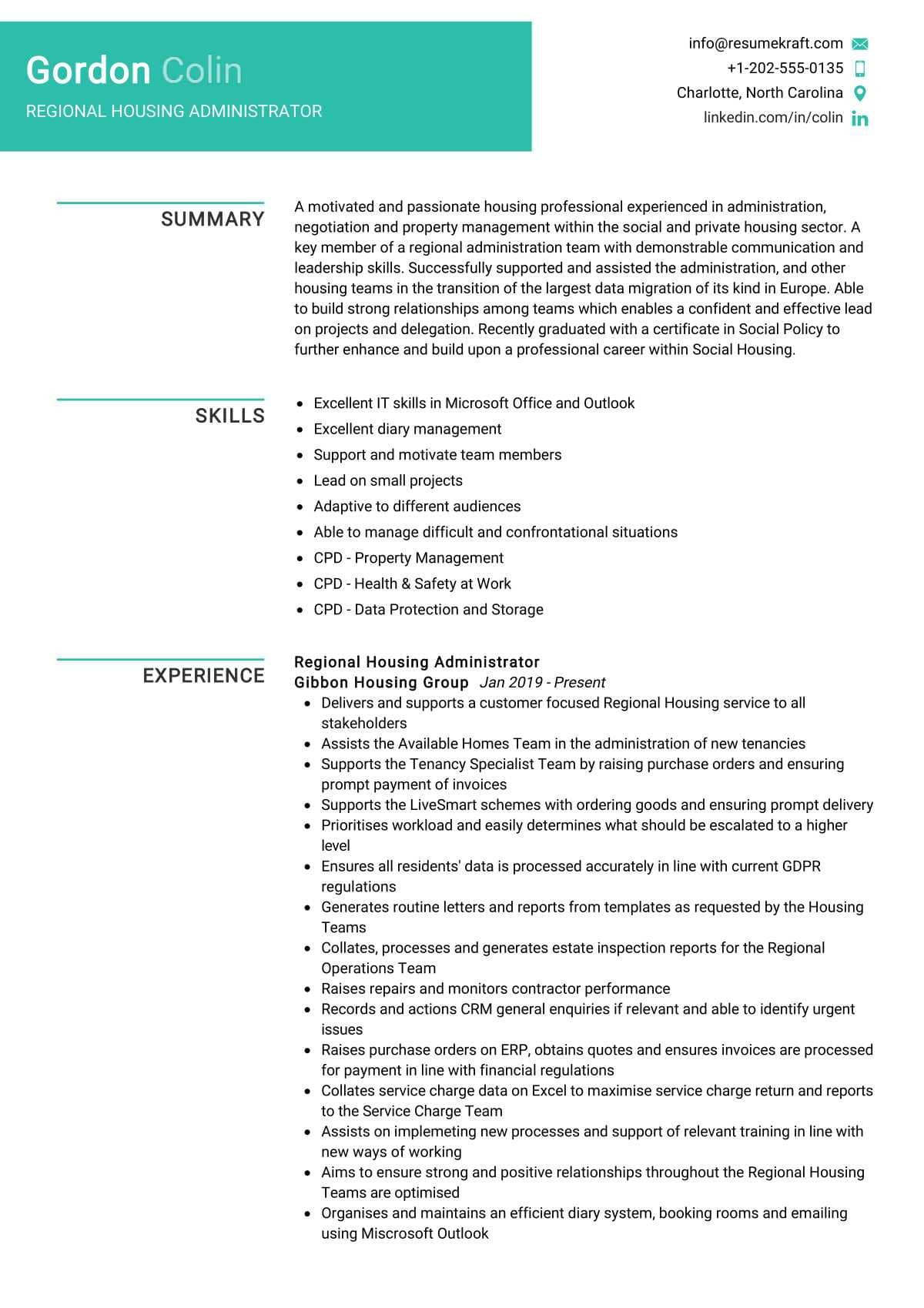 Sample Resume for Property Manager Student Housing Regional Housing Administrator Resume Sample 2022 Writing Tips …