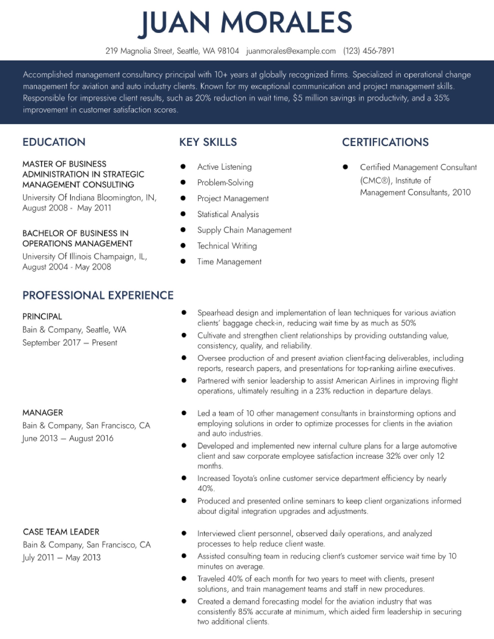 Lawson Sample Resume with Project Overview Management Consultant Resume Examples In 2022 – Resumebuilder.com