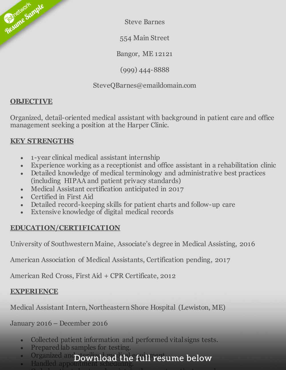 Medical assistant Resume Samples for Students How to Write A Medical assistant Resume (with Examples)