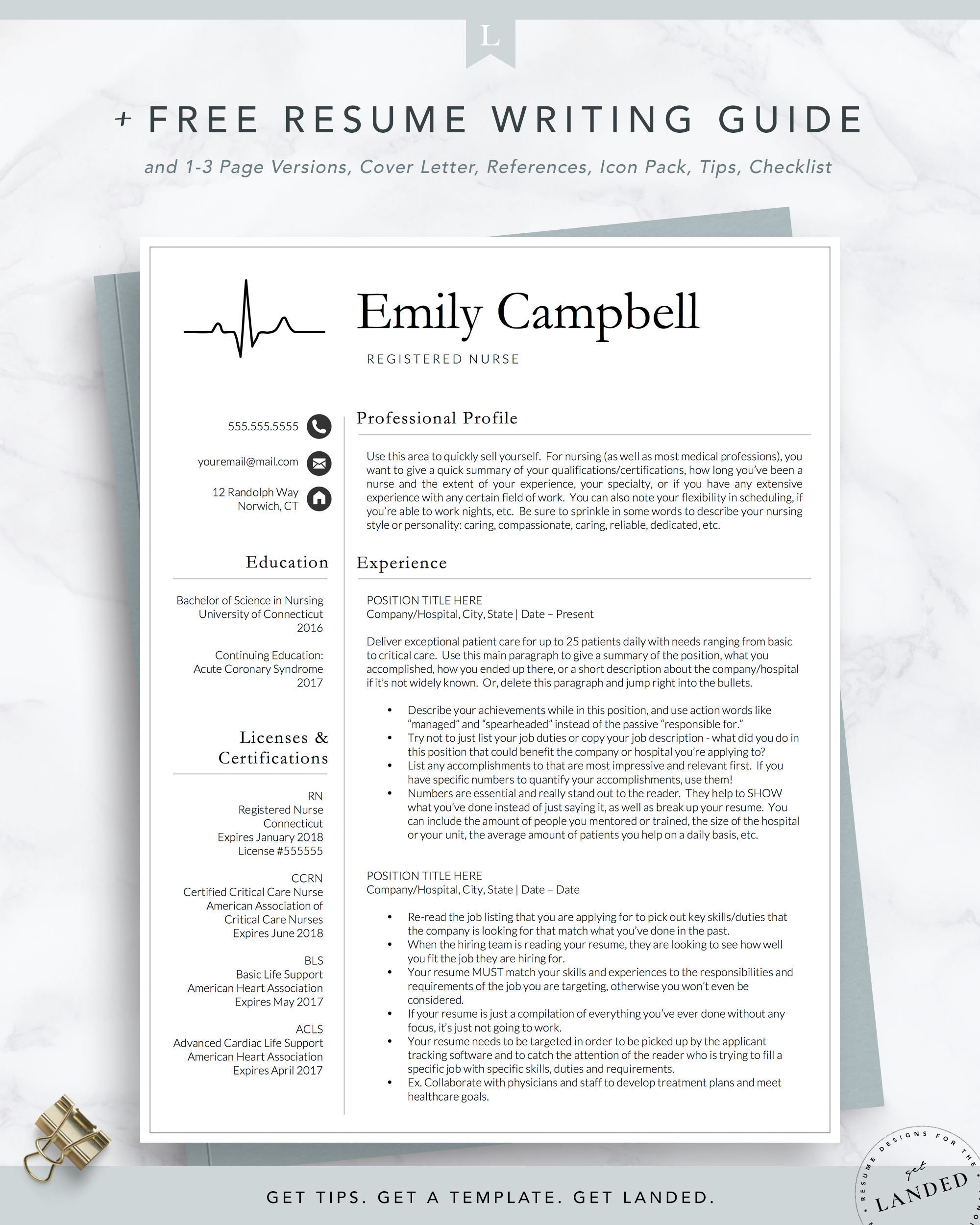 New Grad Nurse Practitioner Resume Samples Nurse Practitioner Resume Template / Registered Nurse Resume – Etsy.de