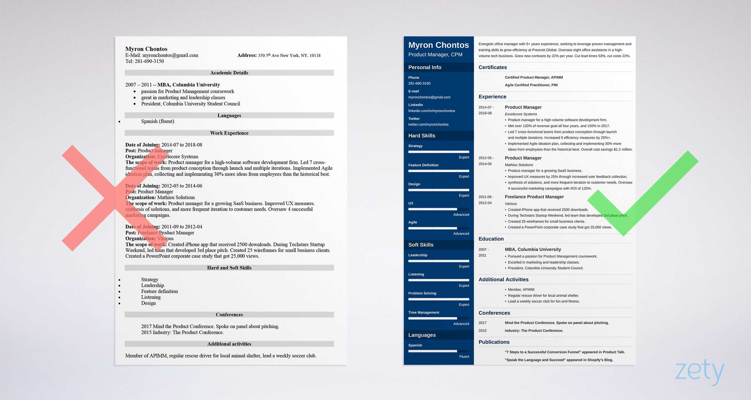 Professional Resume for Product Manager Sample Product Manager Resume Examples (guide & Template)