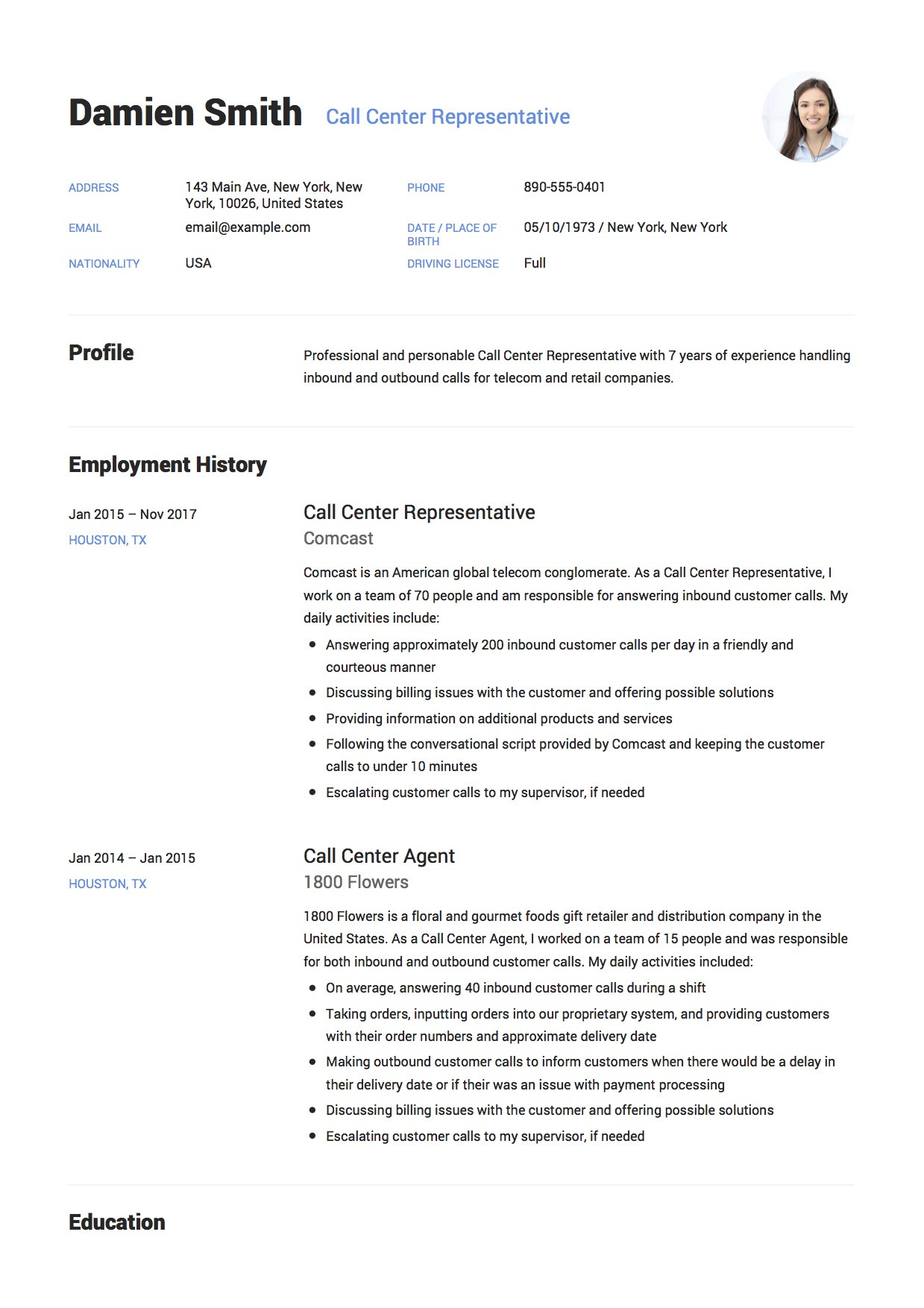 Sample Resume for Experienced Call Center Agent Call Center Resume & Guide (lancarrezekiq 12 Free Downloads) 2022