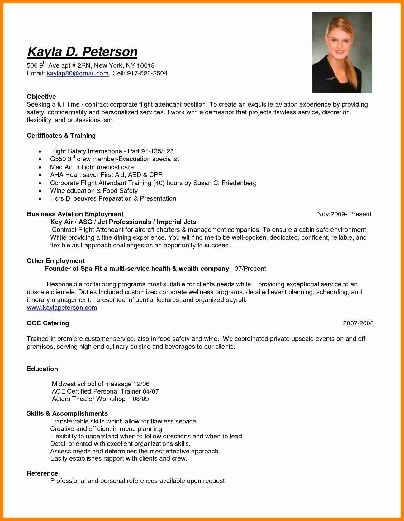 Sample Resume for Service Crew with No Experience 25 Flight attendant Resume No Experience Business Template …