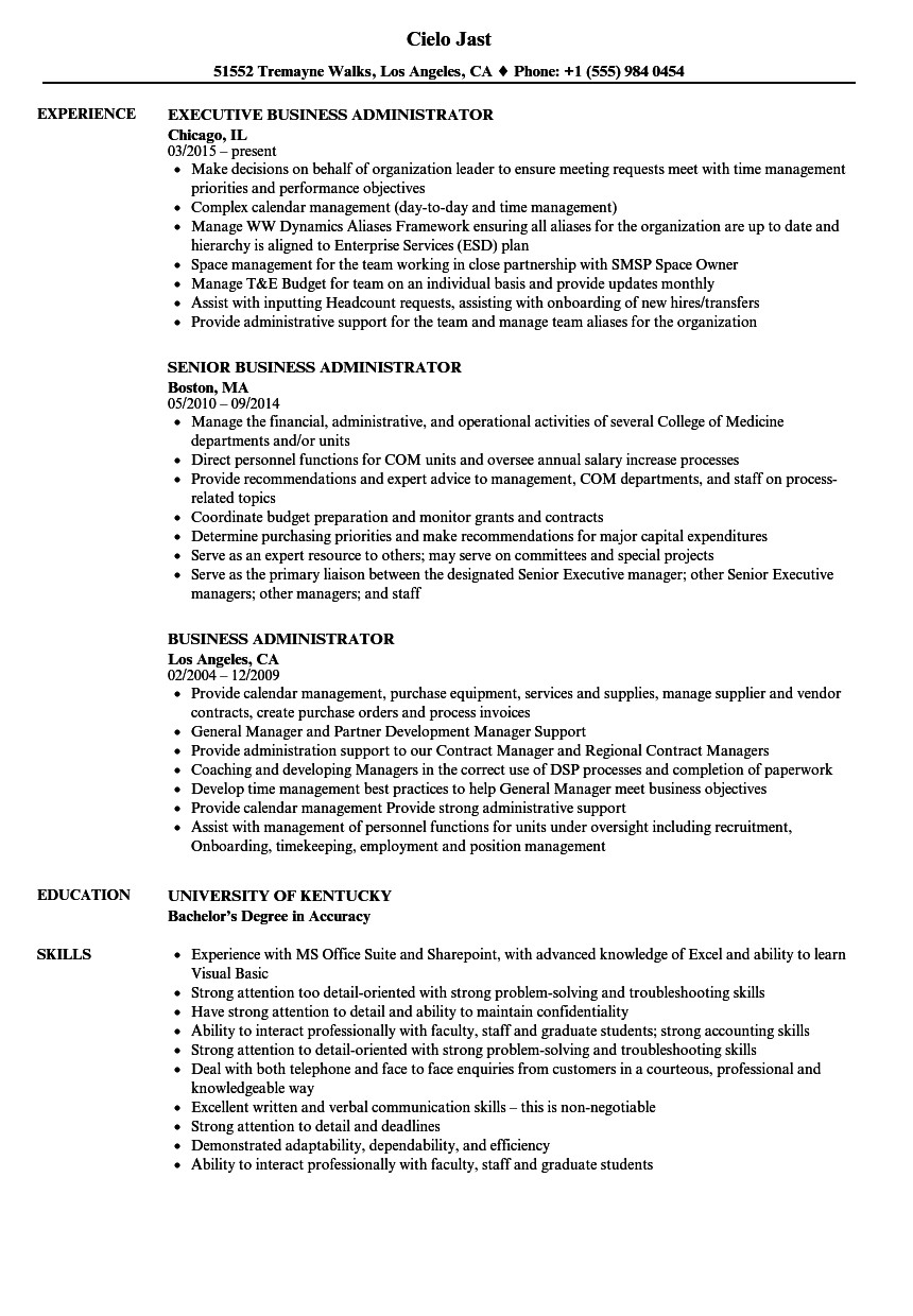 Bachelor Degree In Business Administration Resume Sample How to Write Bachelor Business Administration Resume