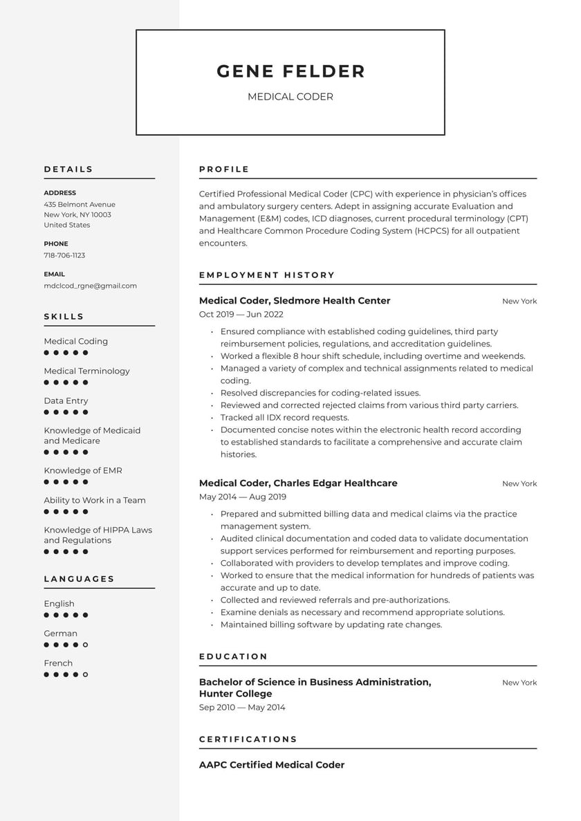 Medical Billing and Coding Resume Objective Samples Medical Coder Resume Examples & Writing Tips 2022 (free Guide)