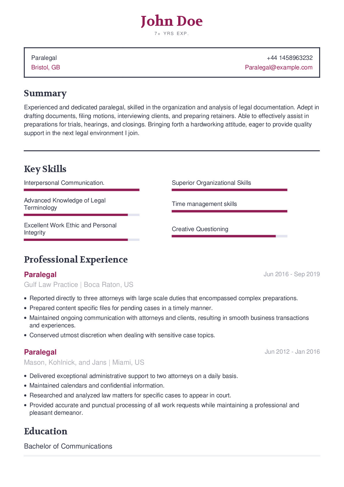 Paralegal Resume Sample Will B Paralegal Paralegal Resume Example with Content Sample Craftmycv