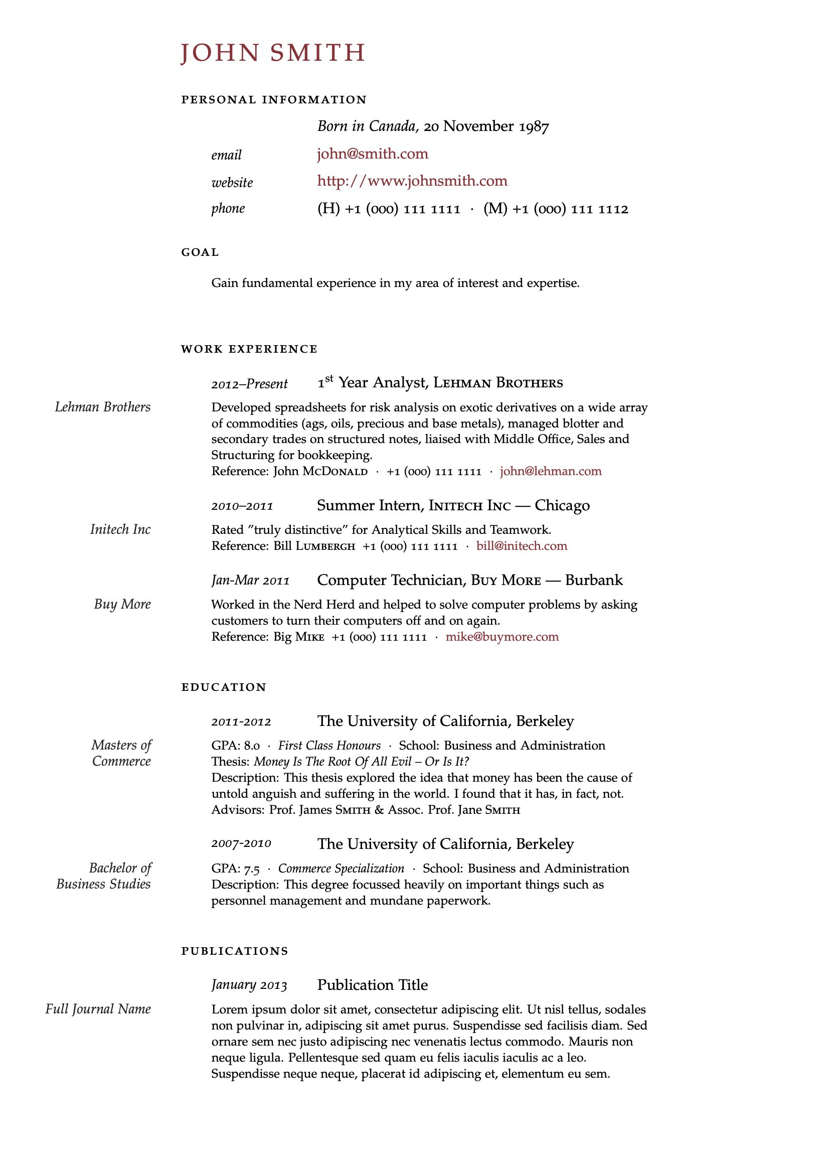 Relevent Course Work Resume Samples Uc Berkley Latex Templates – Cvs and Resumes