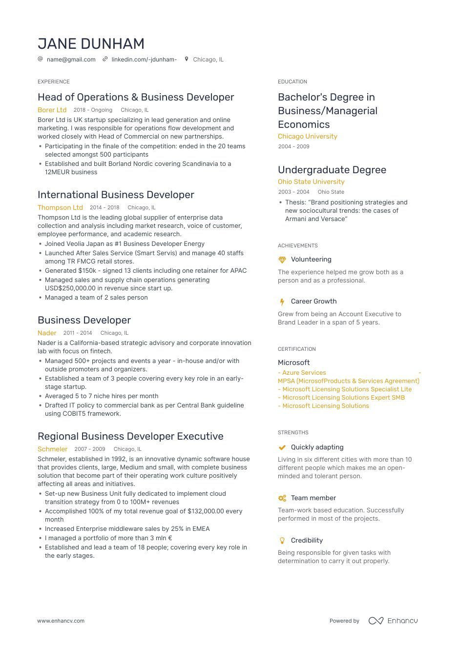 Sample Of Marketing Blurb Can attached In Your Resume Business Development Resume Samples [4 Templates   Tips] (layout …