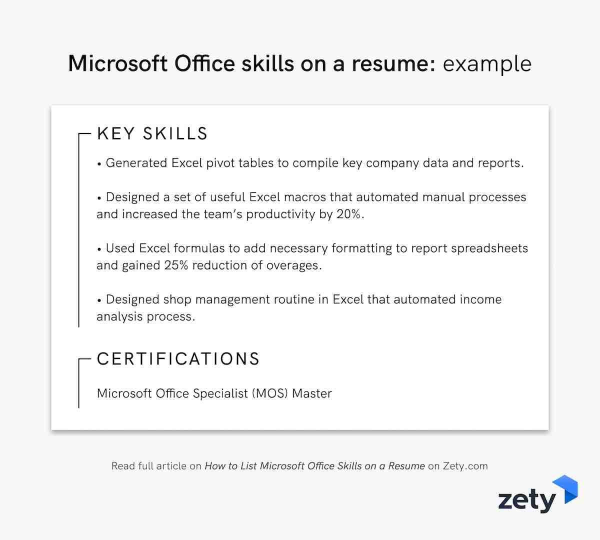 Sample Resume for Experienced In Excel How to List Microsoft Office Skills On A Resume In 2022