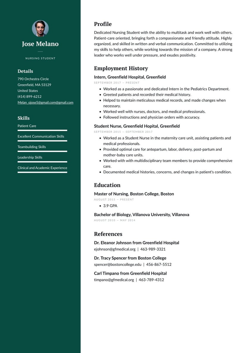 Sample Resume Objectives for Nursing College Applications Nursing Student Resume Examples & Writing Tips 2022 (free Guide)