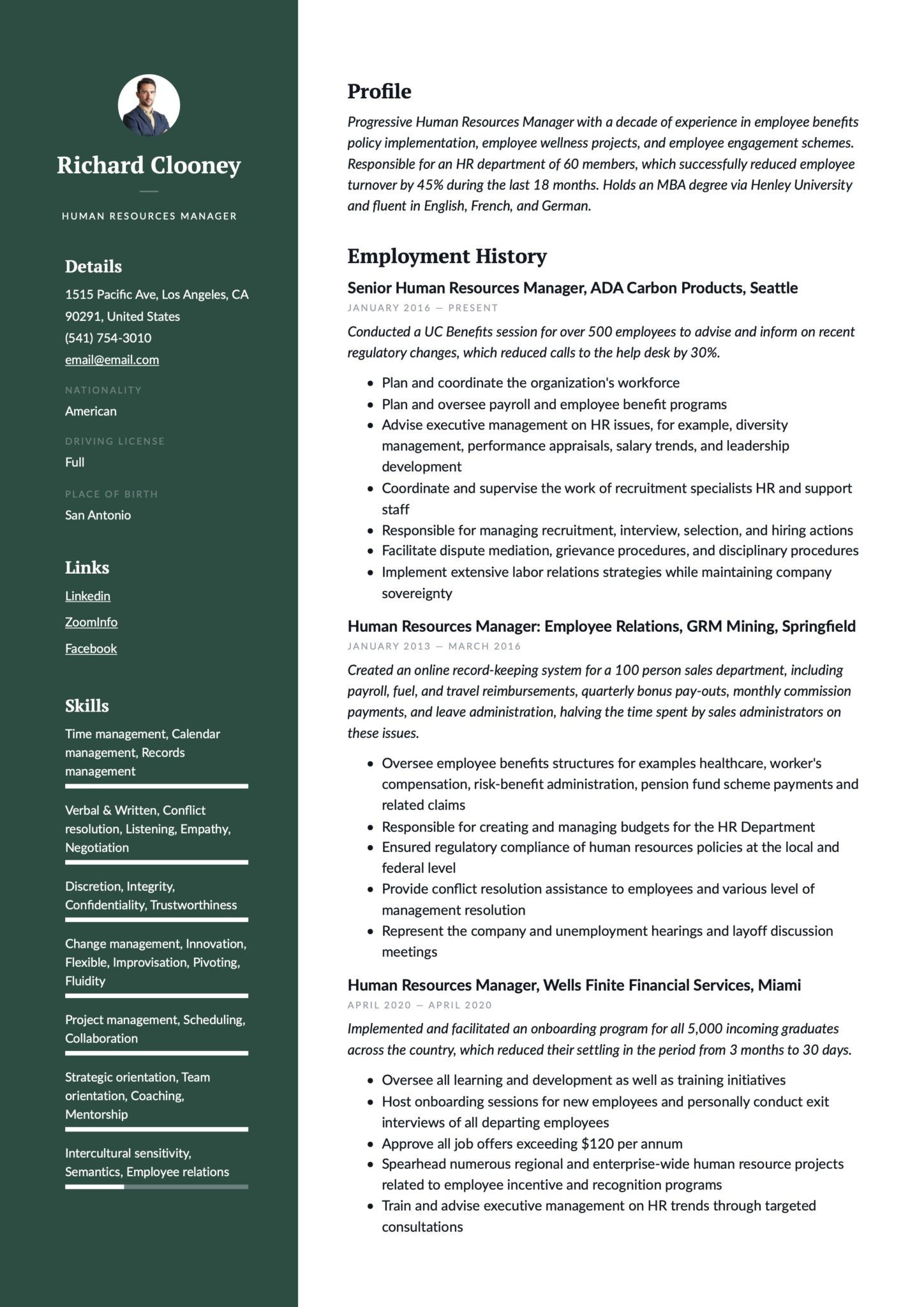 Senior Human Resources Manager Resume Sample 17 Human Resources Manager Resumes & Guide 2020