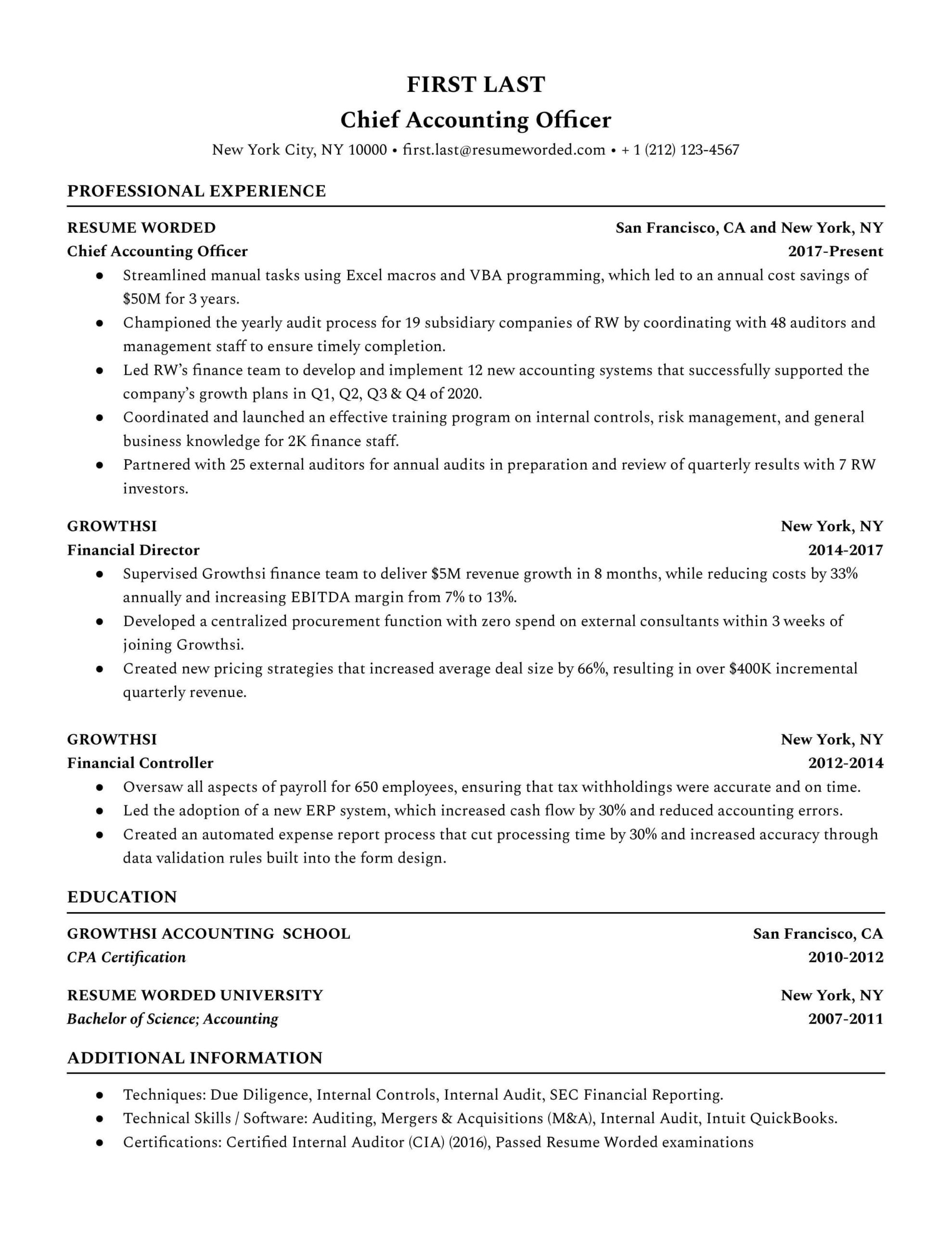 Entry Level Staff Accountant Resume Samples Entry Level Accountant Resume Example for 2022 Resume Worded