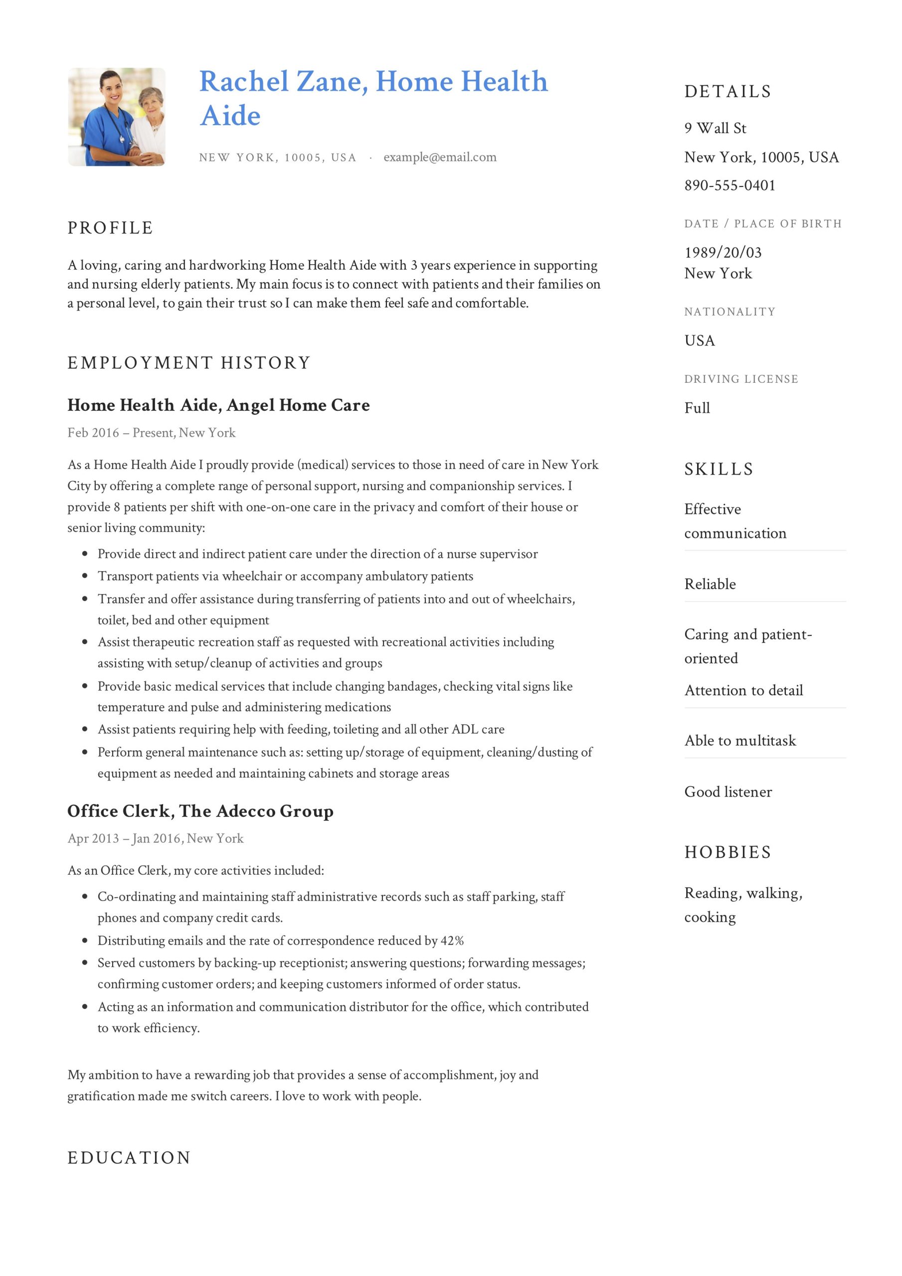 Home Health Intake Manager Resume Samples Home Health Aide Resume Guide 12 Examples Pdf