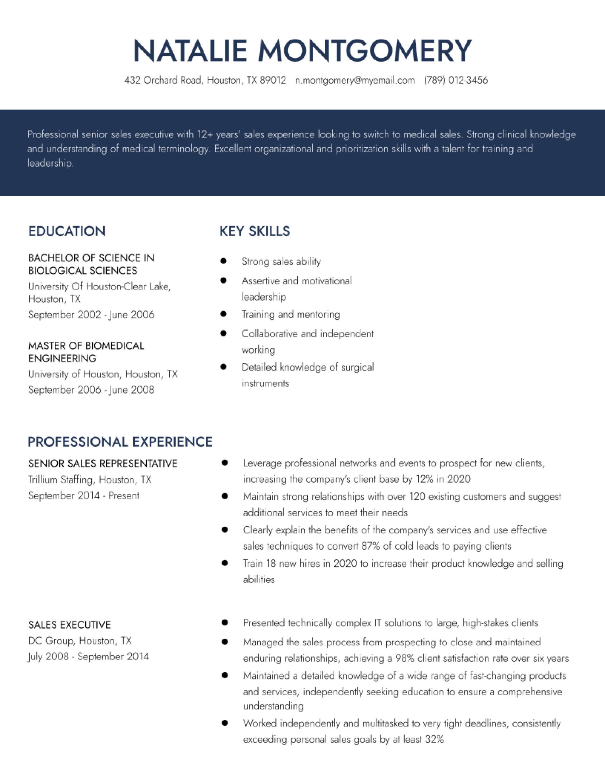 Medical Device Sales Rep Resume Sample Entry-level Medical Sales Representative Resume Examples In 2022 …