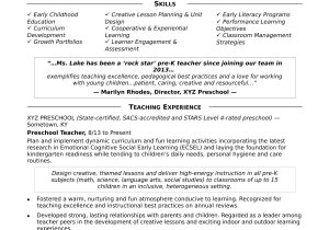 After School Group Leader Resume Samples Preschool Teacher Resume Sample Monster.com