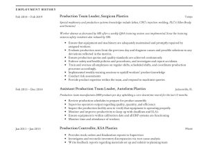 After School Group Leader Sample Resume Full Guide: Production Team Leader Resume 12 Examples