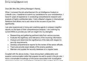 All source Intelligence Analyst Sample Resume Intelligence Analyst Cover Letter Examples – Qwikresume