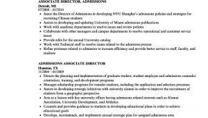 Assistant Director Of Admissions Resume Sample Sample Resume for Director Of Admissions