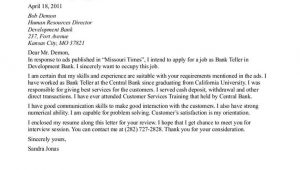 Bank Teller Resume Cover Letter Samples Bank Teller Cover Letter