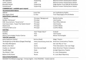 Child Actor Resumes with No Experience Sample Acting Cv 101: Beginner Acting Resume Example Template