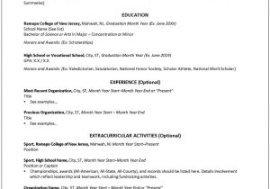 College Resume Template for Transfer Students First Year Resume – Cahill Career Development Center Ramapo …