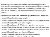 Community Mental Health Nurse Resume Sample top 8 Community Psychiatric Nurse Resume Samples