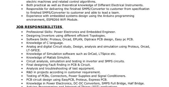 Electronics Hardware Design Engineer Resume Sample Power Electronics Engineer Resume – Sachin Khante