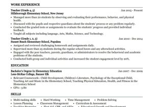 Elementary School Teacher Sample Substitute Teacher Resume Elementary Teacher Resume Example 2022