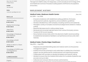 Emr Ehr Healthcare Claim Data Related Sample Resumes Medical Coder Resume Examples & Writing Tips 2022 (free Guide)