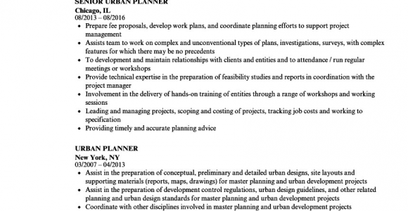 Entry Level Urban Planner Resume Sample Urban Planner Resume Samples