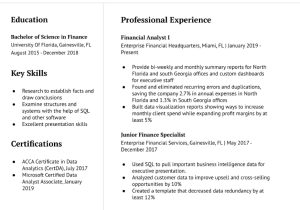 Financial Analyst Internships Undergraduate Resume Sample Financial Analyst Resume Examples In 2022 – Resumebuilder.com