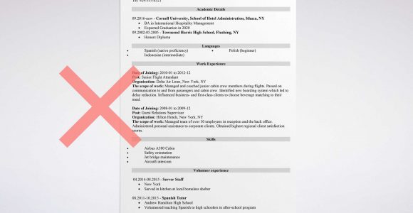 Flight attendant Resume Template No Experience Flight attendant Resume Sample [lancarrezekiqalso with No Experience]