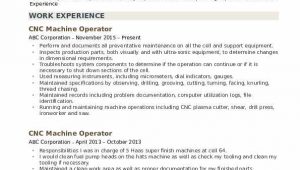 Free Sample Resume for Cnc Machine Operator Cnc Machine Operator Resume Samples