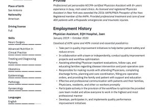 Interventional Radiology Physician assistent Resume Sample Physician assistant Resume & Tip Guide  20 Free Templates