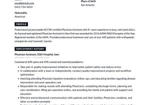 Interventional Radiology Physician assistent Resume Sample Physician assistant Resume & Tip Guide  20 Free Templates