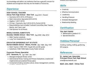 Math Tutor Sample Resume without Experience Math Teacher Resume Sample 2022 Writing Tips – Resumekraft