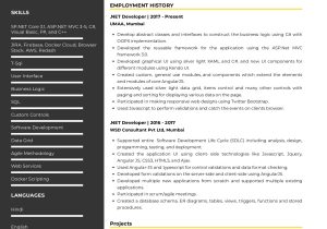 Net Mvc Experience with Sql Resume Samples Sample Resume Of .net Developer with Template & Writing Guide …