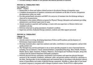 Prn Occupational therapy assistant Resume Sample Browse Our Sample Of Physical therapist Job Description Template …