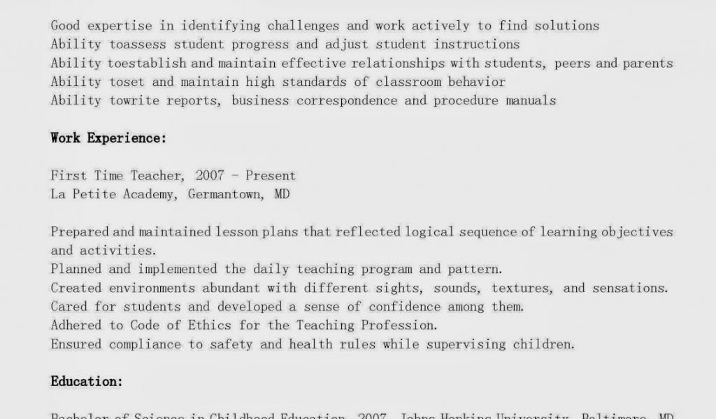 Resume Sample for First Time Job - Resume Sample For First Time Job Seeker Job Application Job Seeker Resume Sample Good Resume Examples Of Resume Sample For First Time Job Seeker 1024x600 